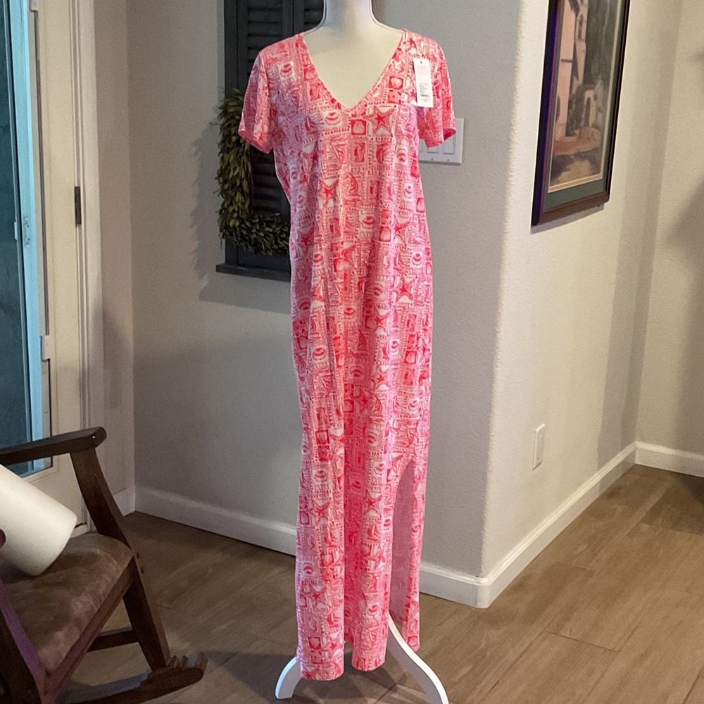 Lilly Pulitzer Coral and White Patterned Dress